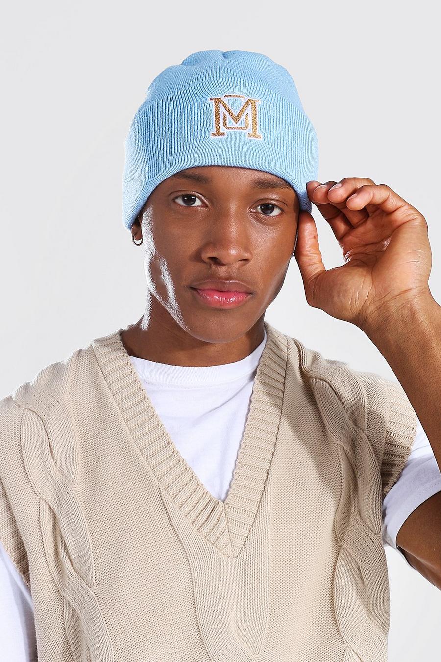 כחול כובע צמר קטן עם טלאי בסגנון נבחרת ספורט image number 1