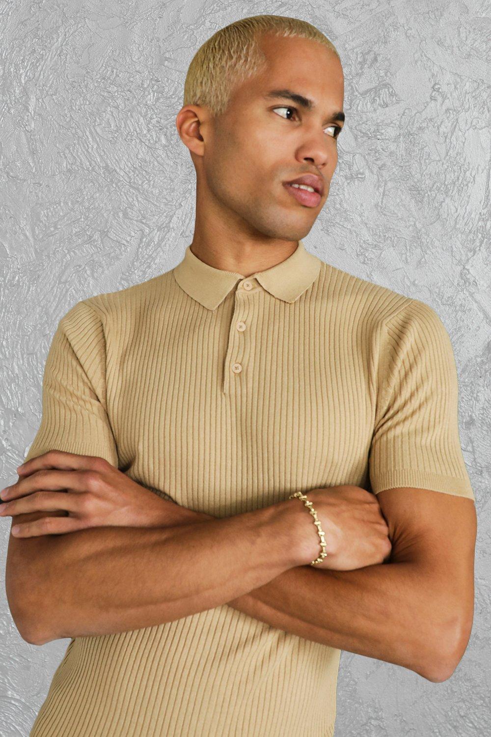 https://media.boohoo.com/i/boohoo/mzz51150_camel_xl_4/male-camel-muscle-short-sleeve-ribbed-polo