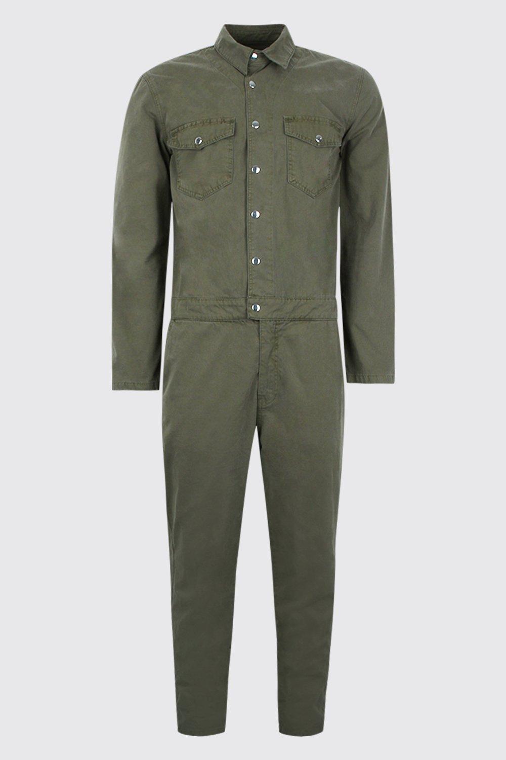khaki utility boiler jumpsuit