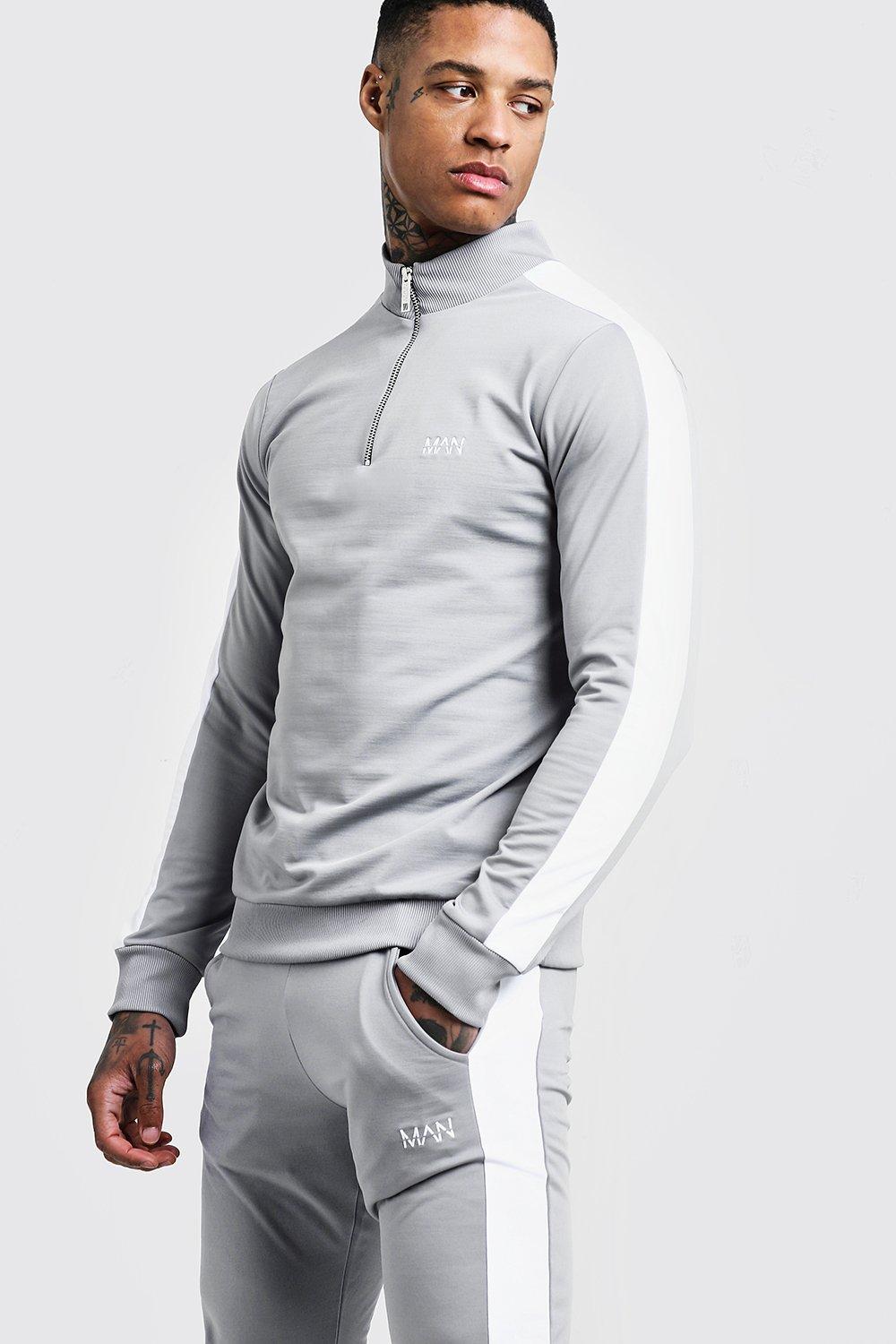 Funnel Neck Contrast Panel Tricot MAN Tracksuit