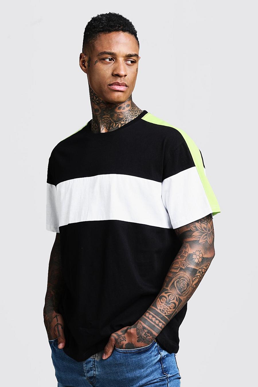 Loose Fit Colour Block Panelled Tee image number 1