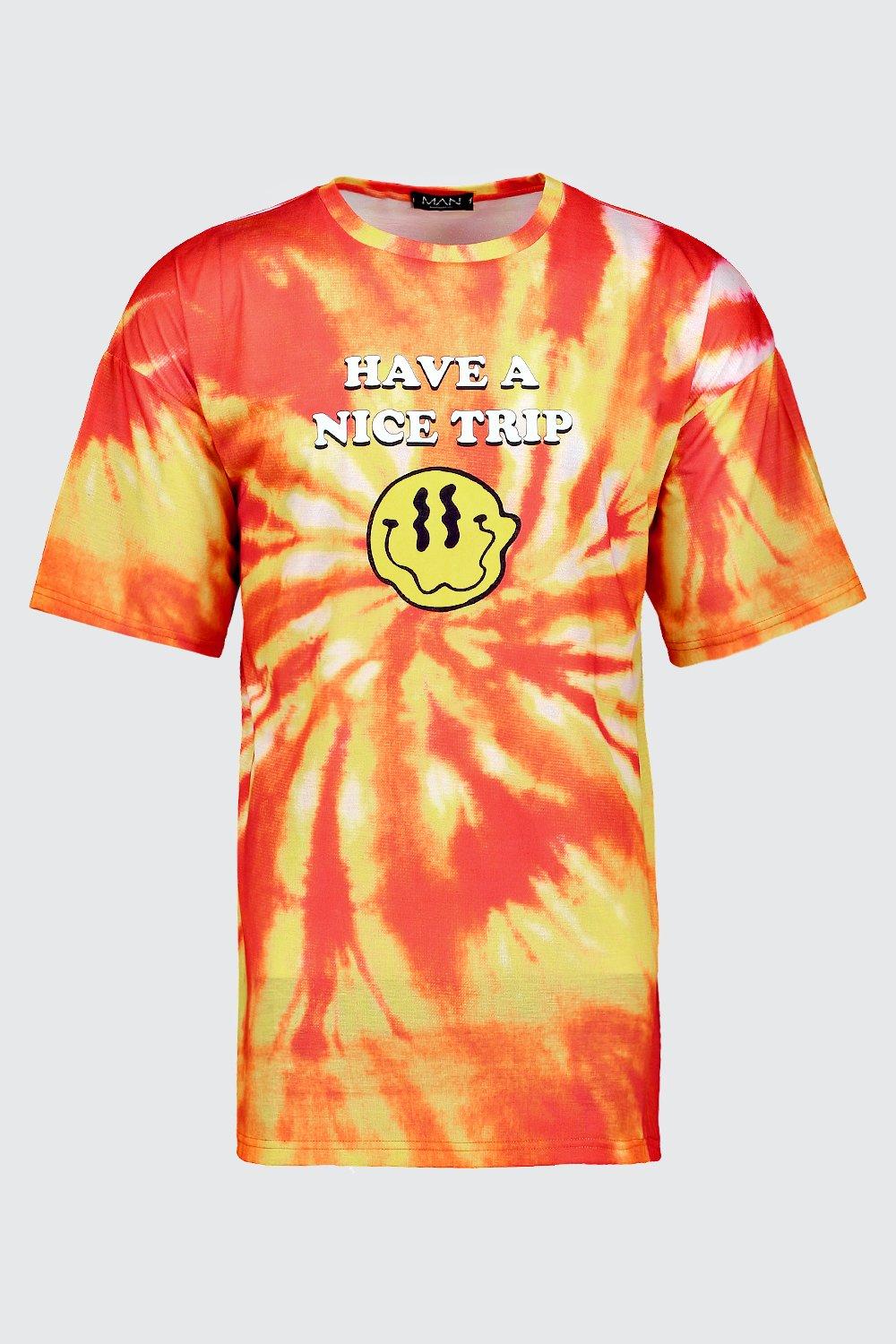 Oversized Tie Dye T-Shirt With Graphic | boohoo