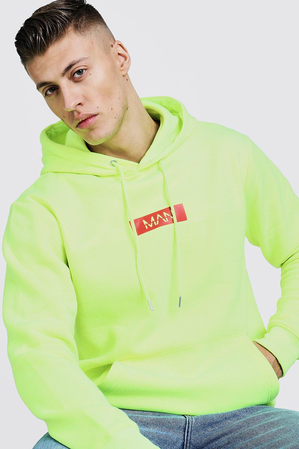 Mens neon hotsell green hoodie