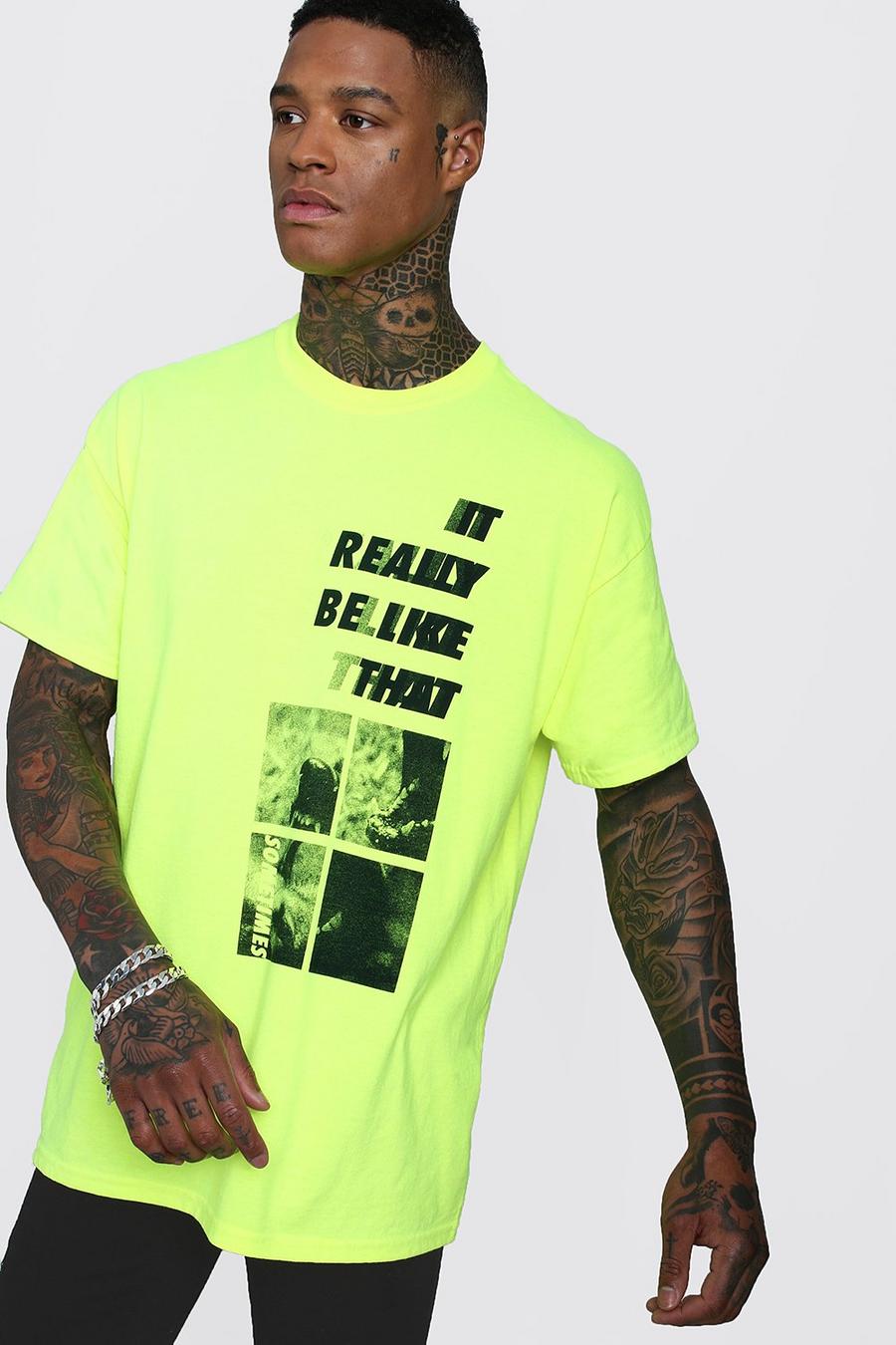 Oversized T-Shirt mit Neon-Farbverlauf image number 1