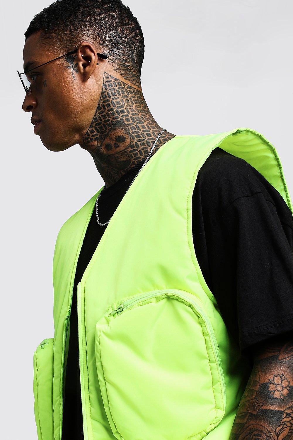 Sleeveless Neon Utility Vest