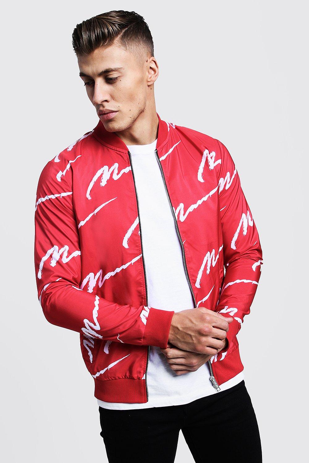 boohoo red bomber jacket