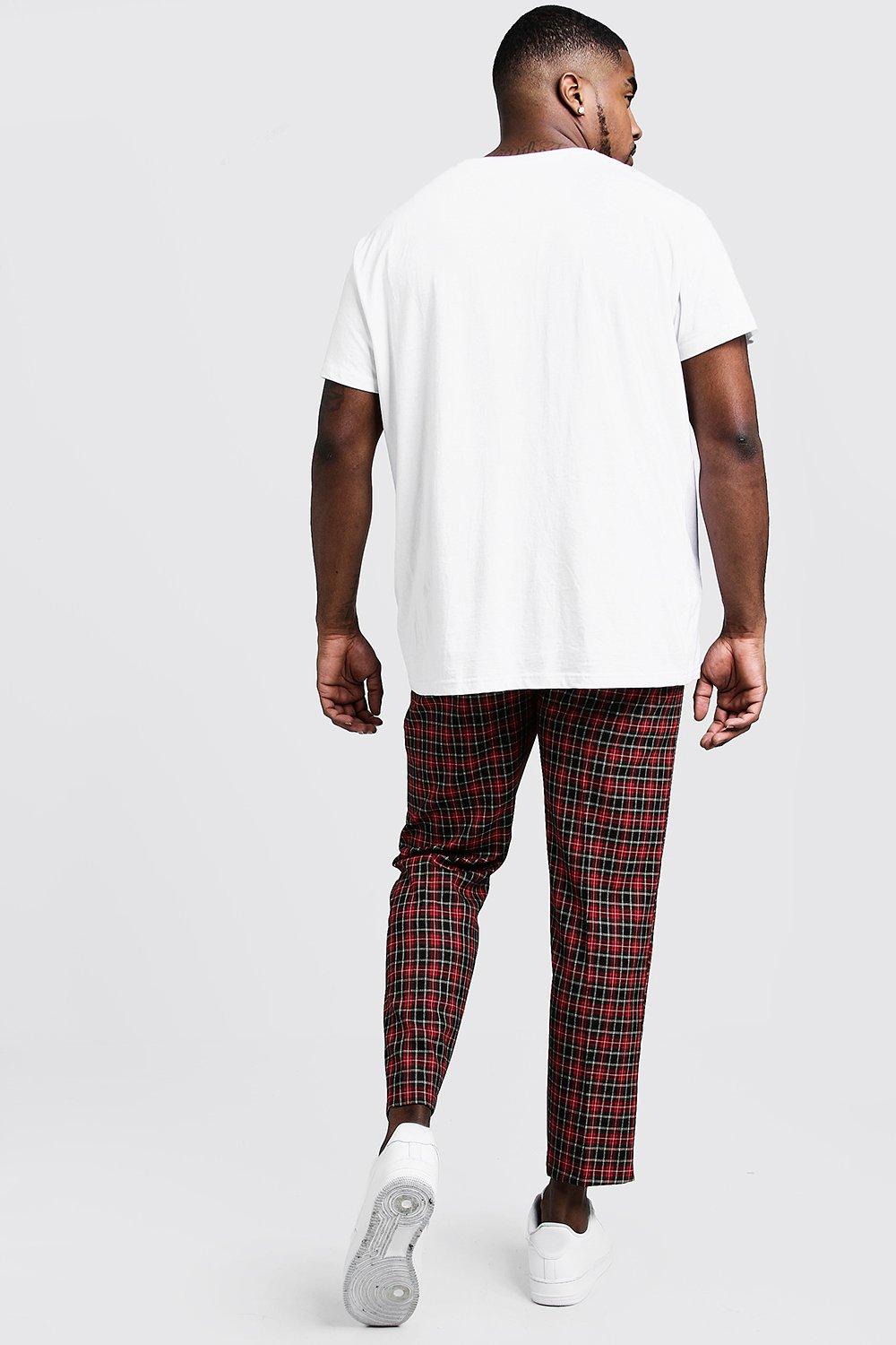 Big mens hot sale plaid pants