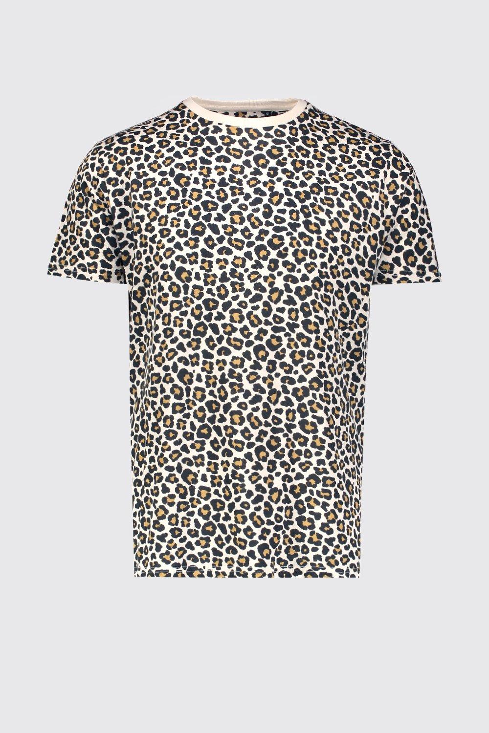 Men's Leopard Print T-Shirt | Boohoo UK