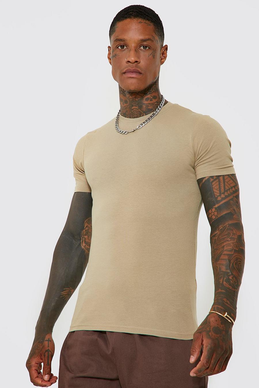 Sage silver Muscle Fit Crew Neck T-shirt image number 1