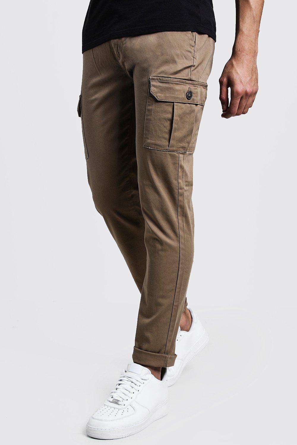stretch cargo trousers