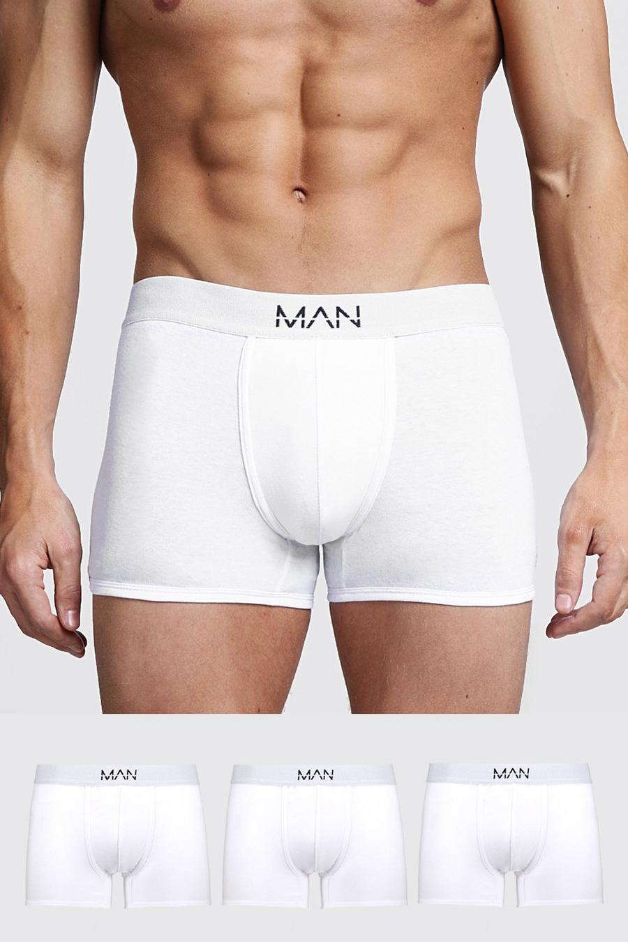3er-Pack „MAN“-Shorts, Weiß
