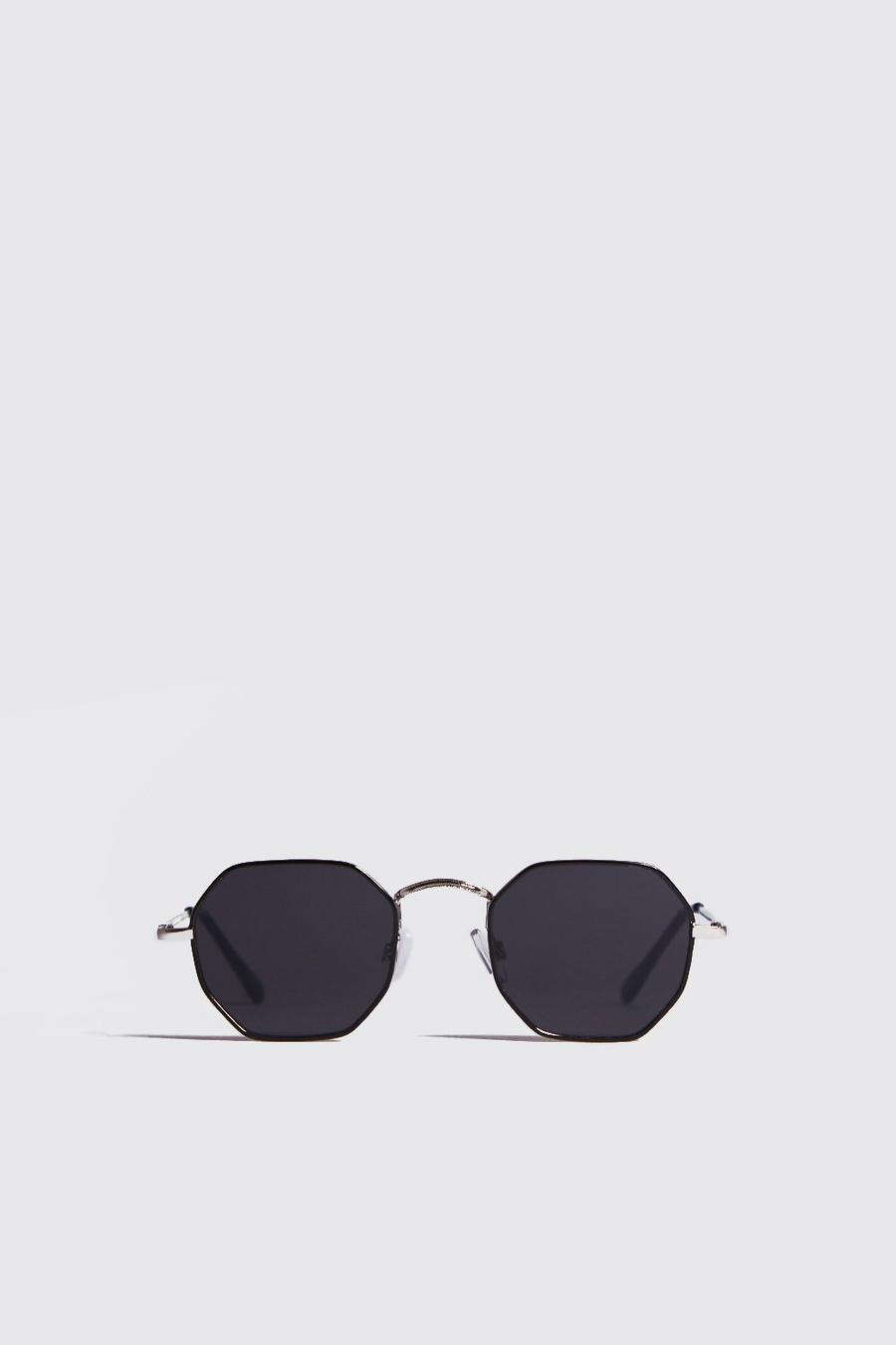 Black Tinted Hexagon Sunglasses image number 1