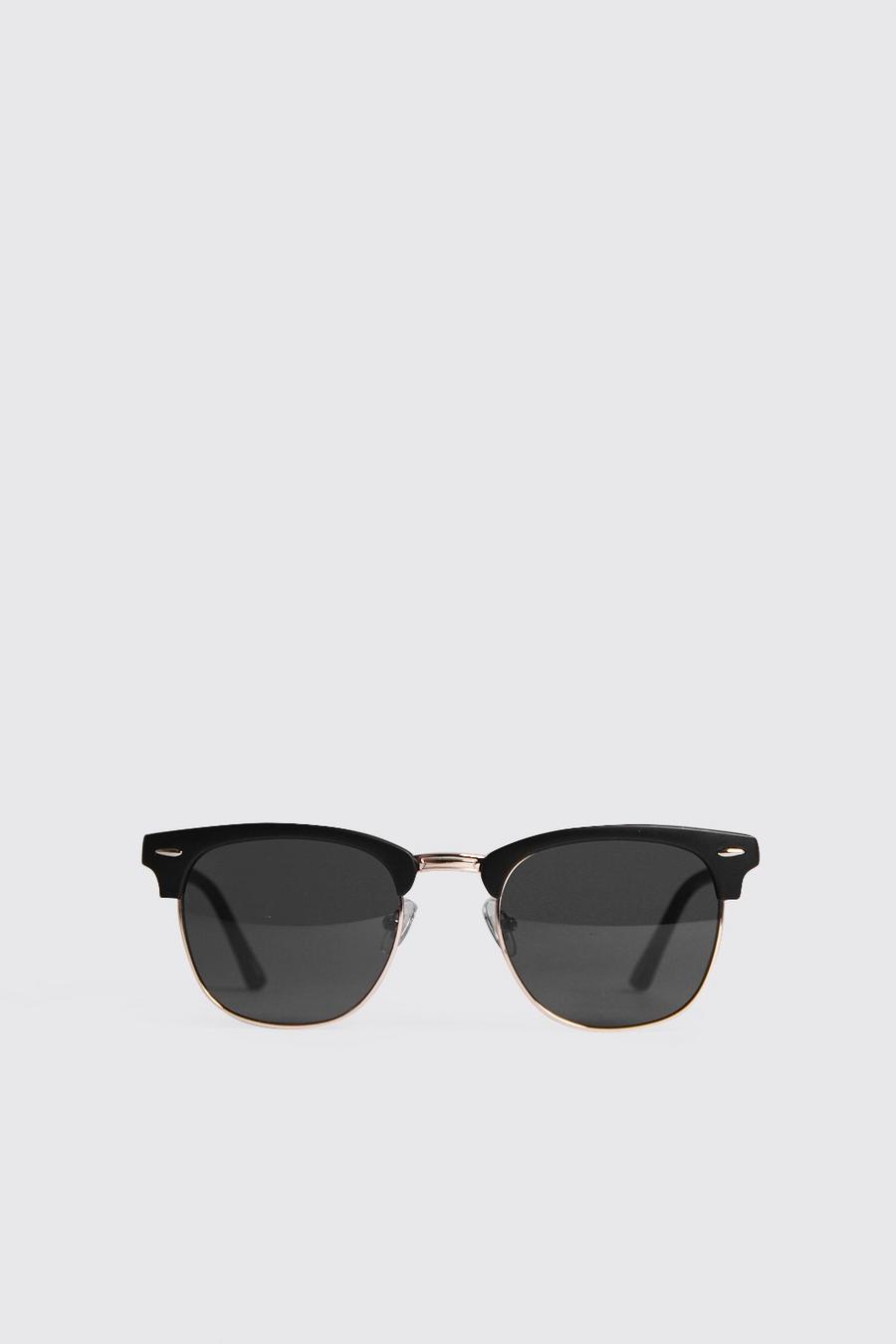 Black Frame Detail Retro Sunglasses image number 1