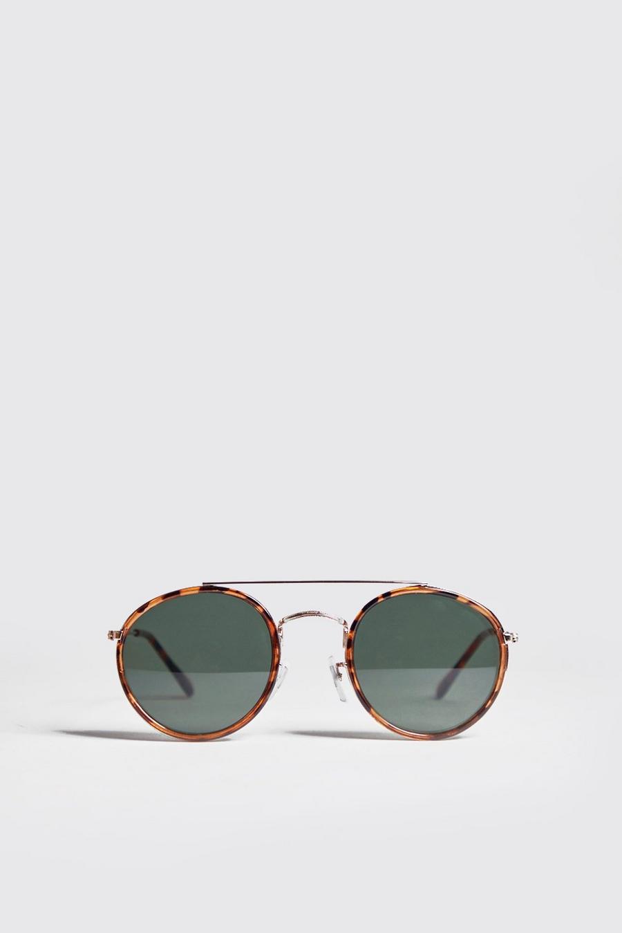 Brown Round Top Bar Sunglasses image number 1