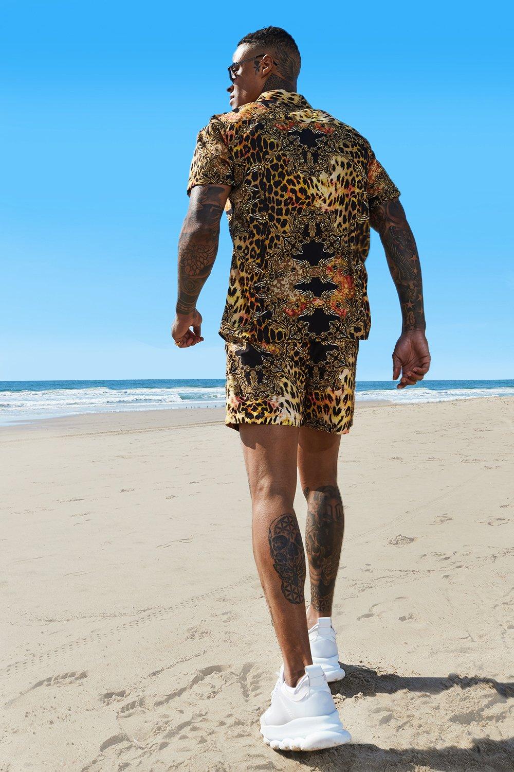 Metallic gold hot sale swim trunks