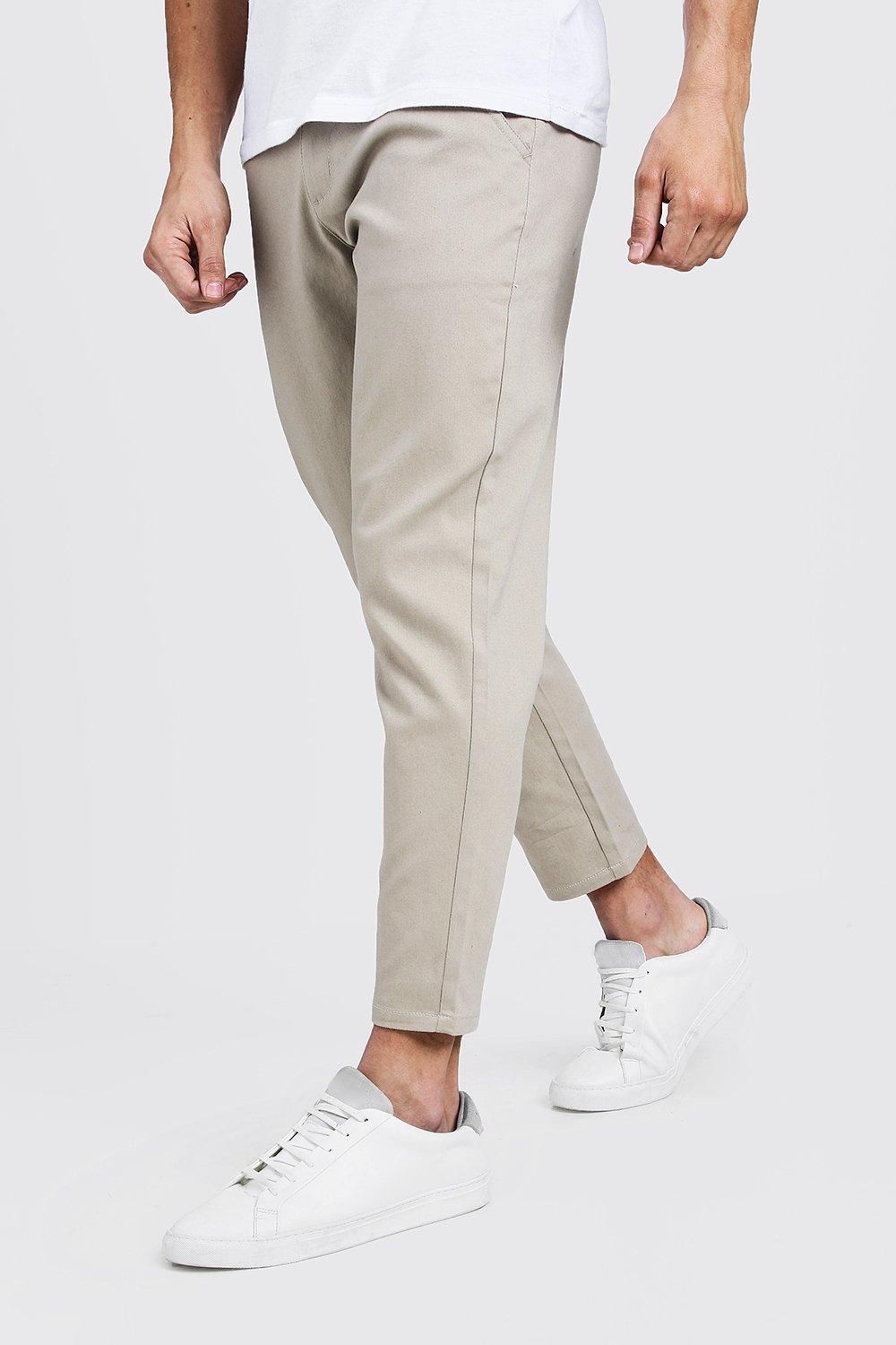 men's skinny fit cropped chinos