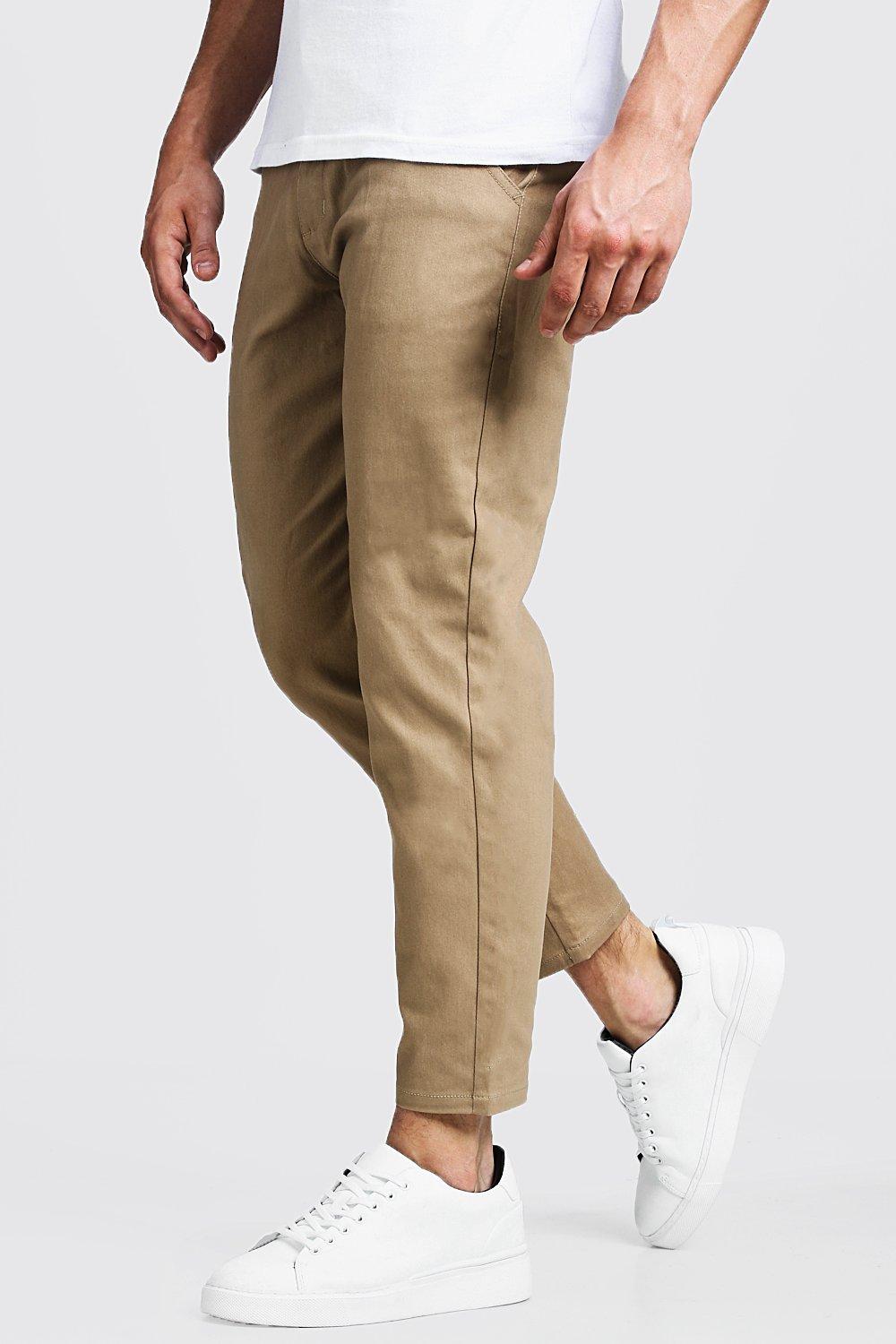 men's skinny fit cropped chinos