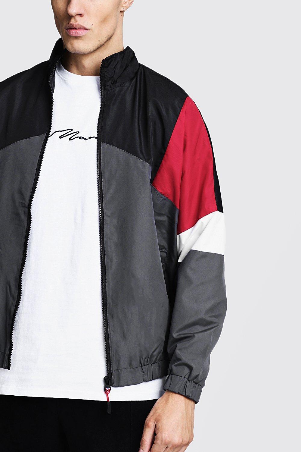 Colour block best sale track jacket