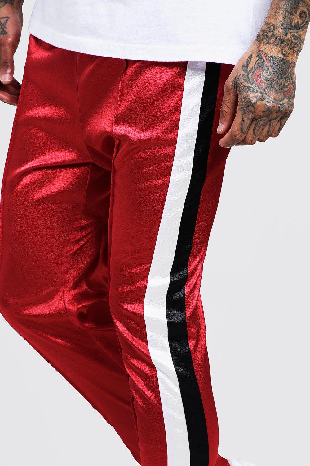 Satin side hot sale stripe joggers