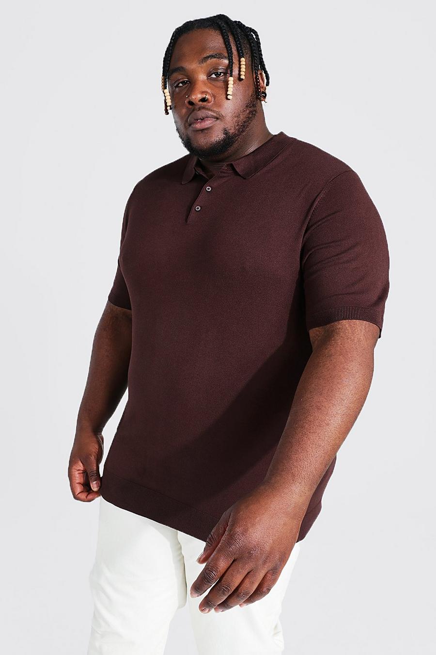 Chocolate Plus Short Sleeve Knitted Polo image number 1