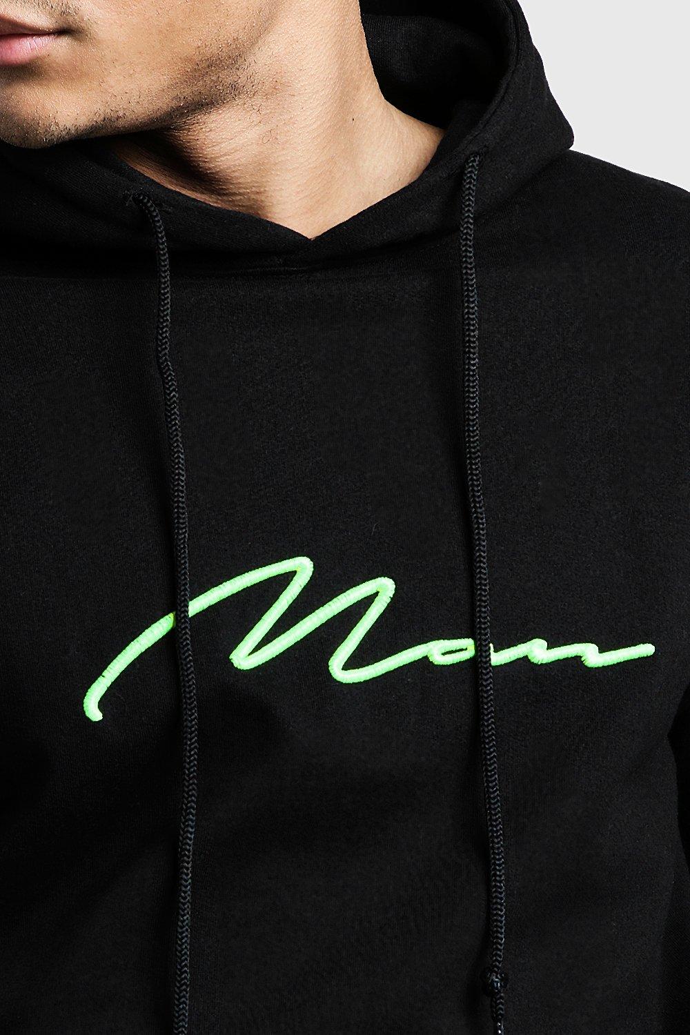 Sweat capuche vert fluo 3D MAN Signature