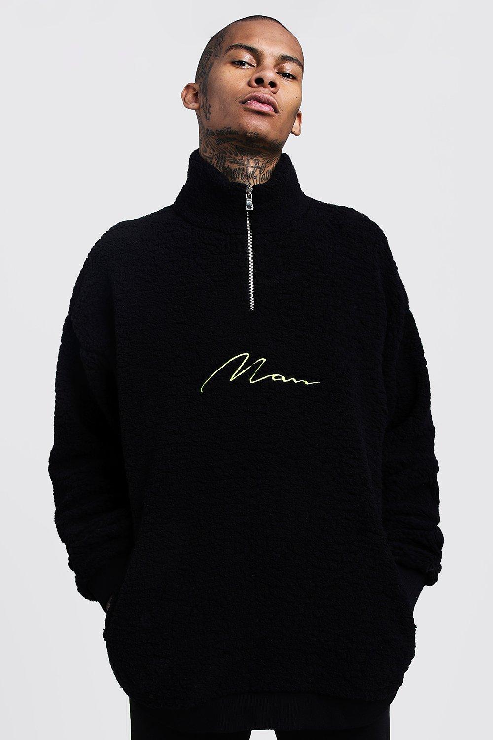 borg half zip sweatshirt