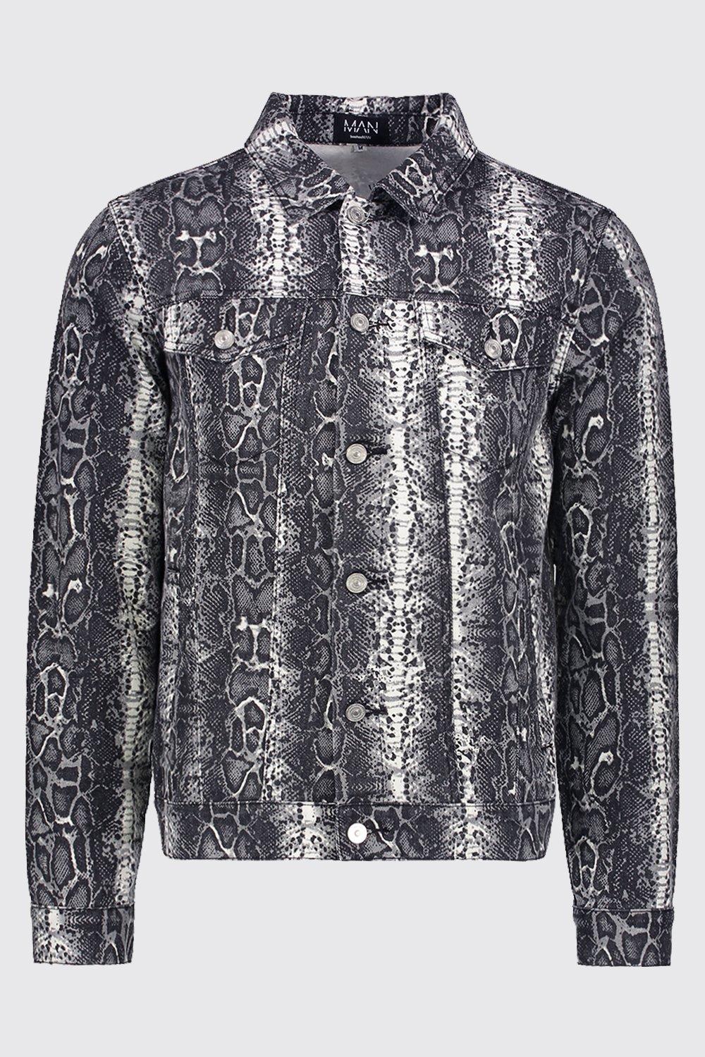 snakeskin denim jacket