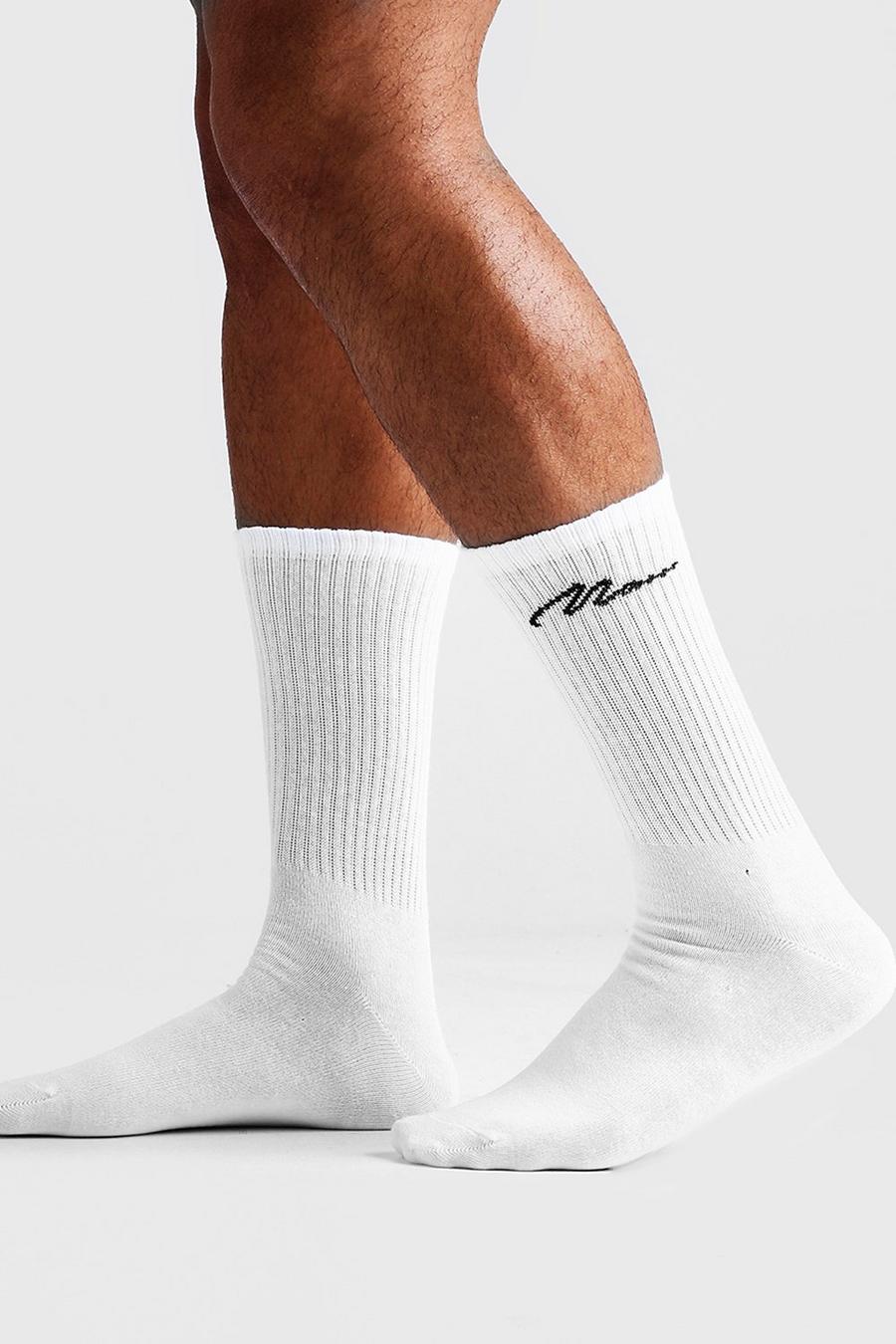 1er-Pack Socken mit „MAN“-Schriftzug, Weiß image number 1