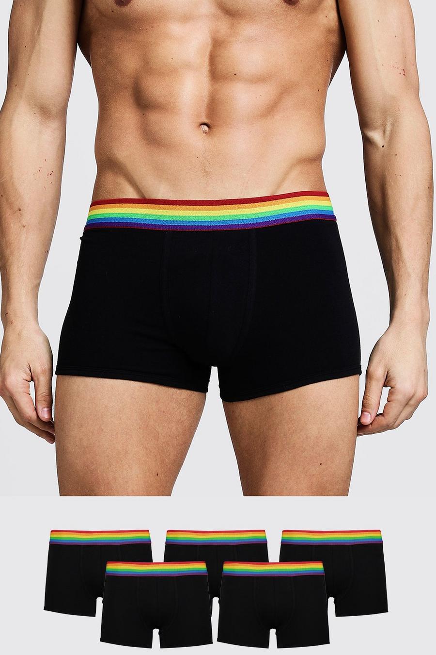 Pack de 5 calzoncillos con cintura de arco iris Pride image number 1