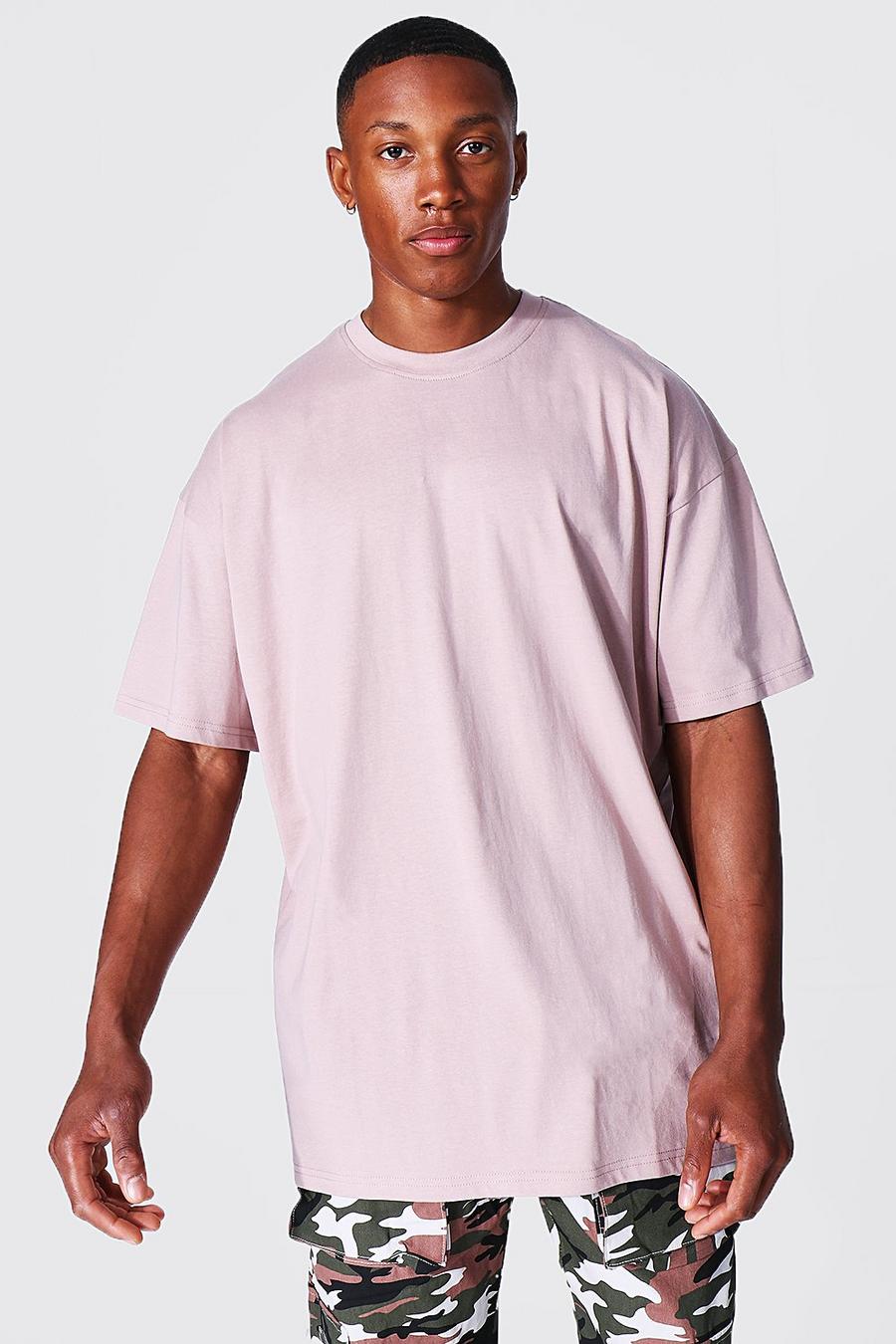T-shirt girocollo oversize, Color corteccia image number 1