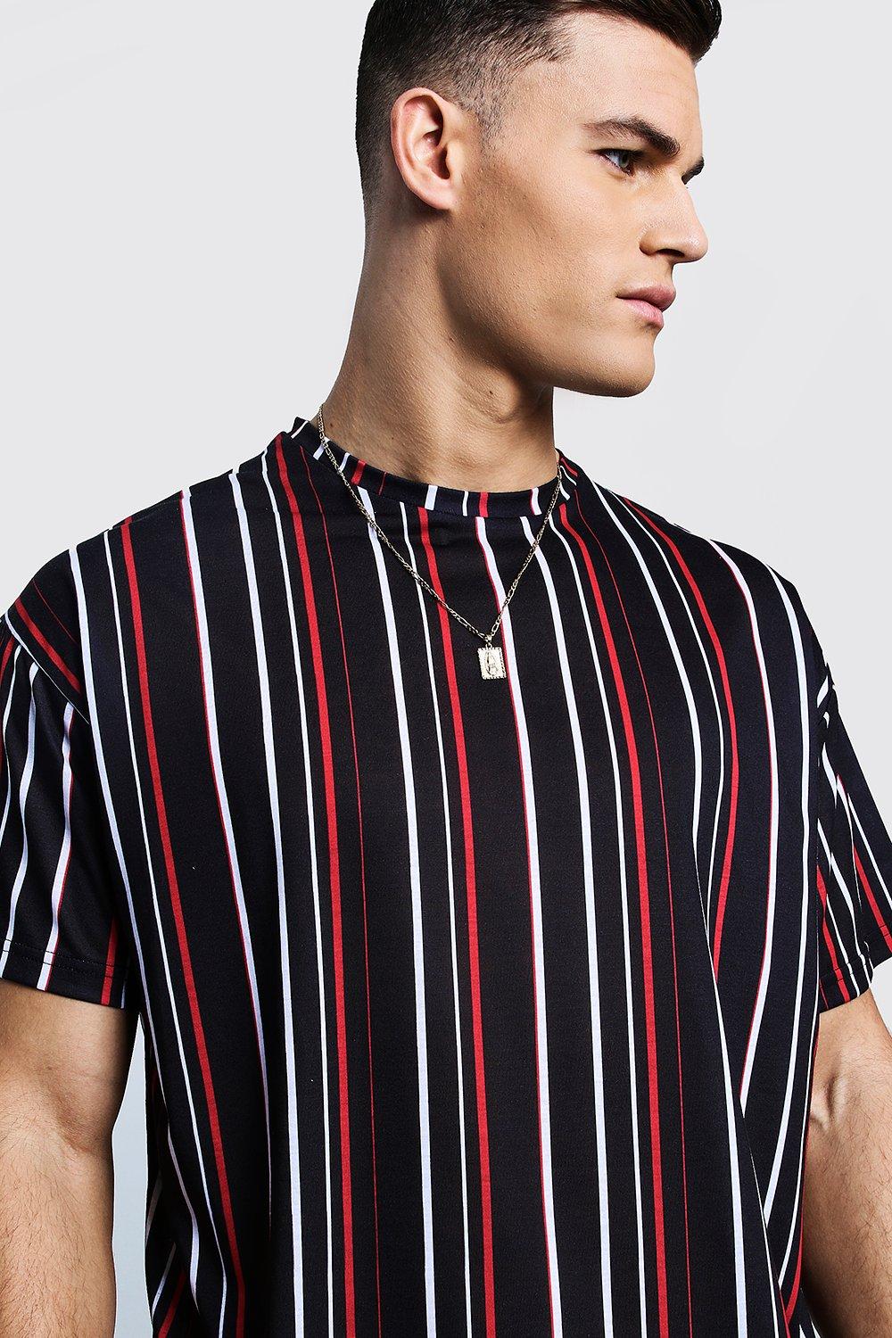 Vertical striped shop t shirt mens