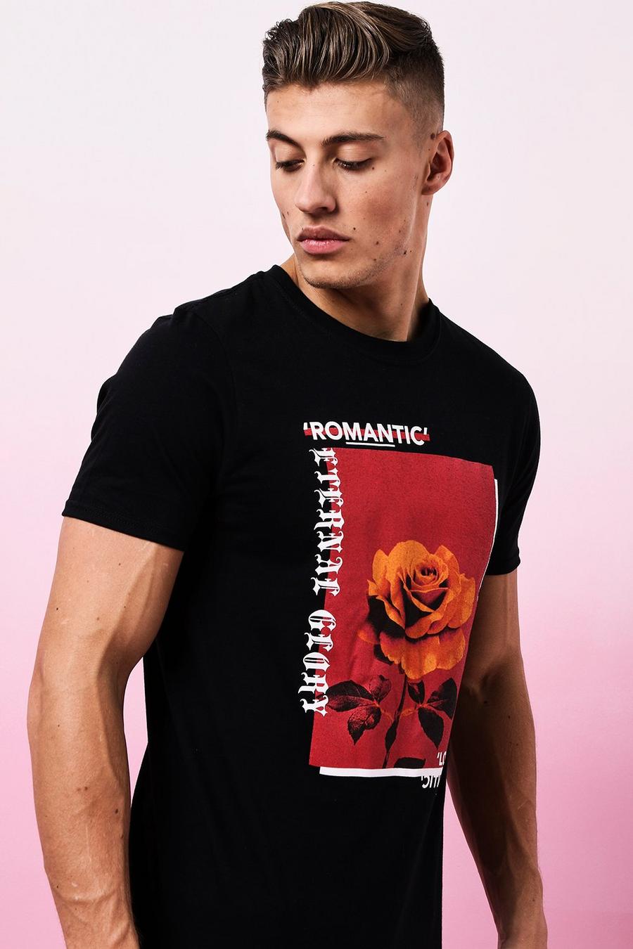 T-shirt San Valentino con stampa Romantic Rose image number 1