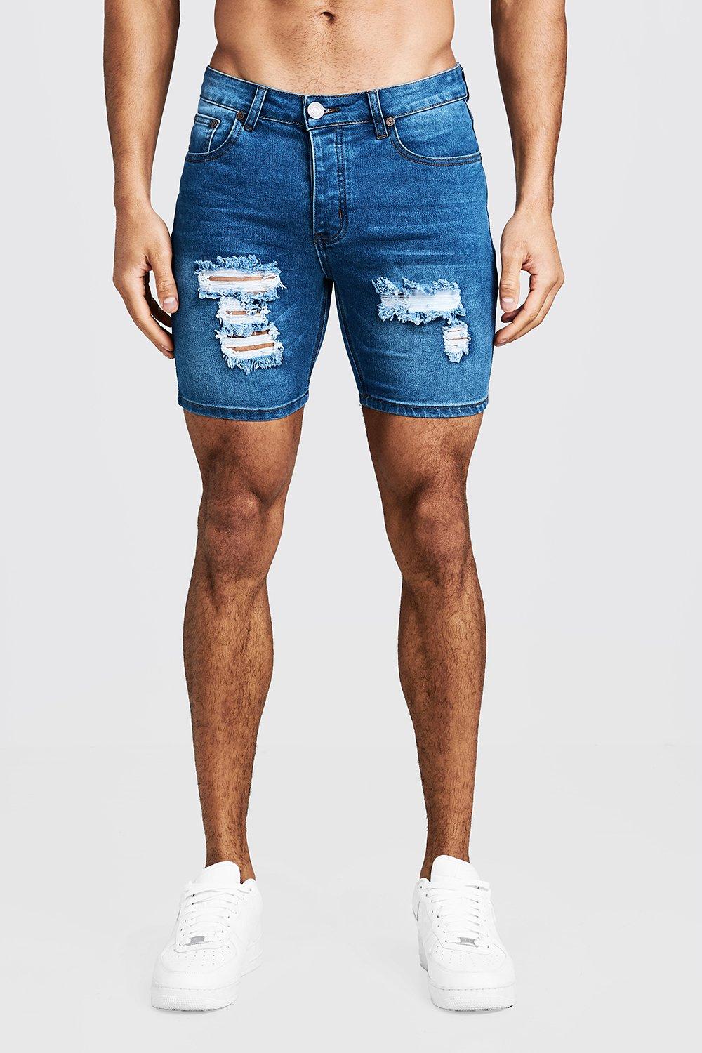 slim fit denim shorts