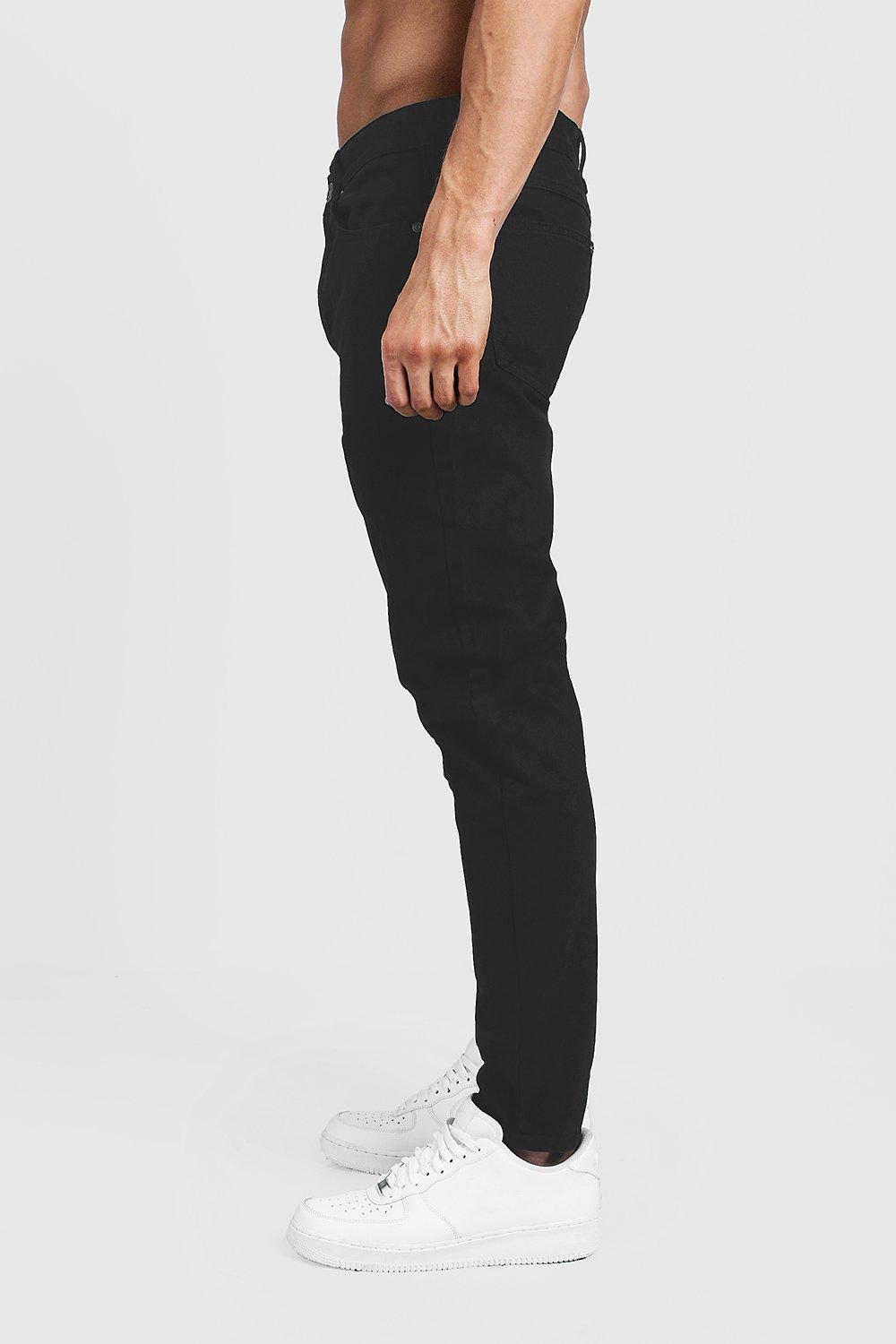 tapered fit black jeans