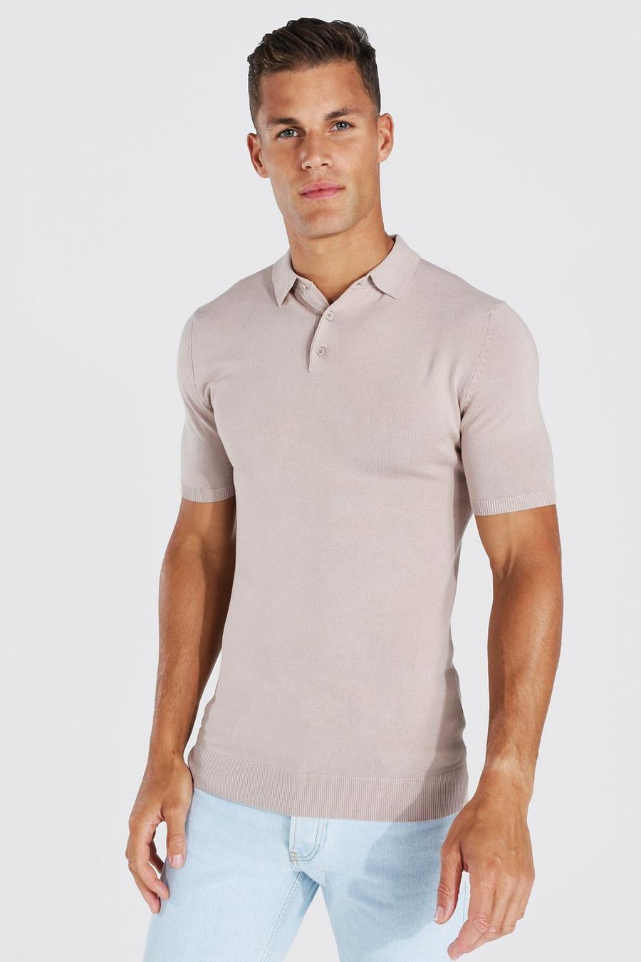 Tall Muscle-Fit Poloshrit, Taupe image number 1