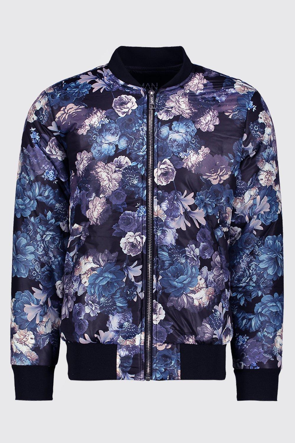 Men floral hotsell bomber jacket