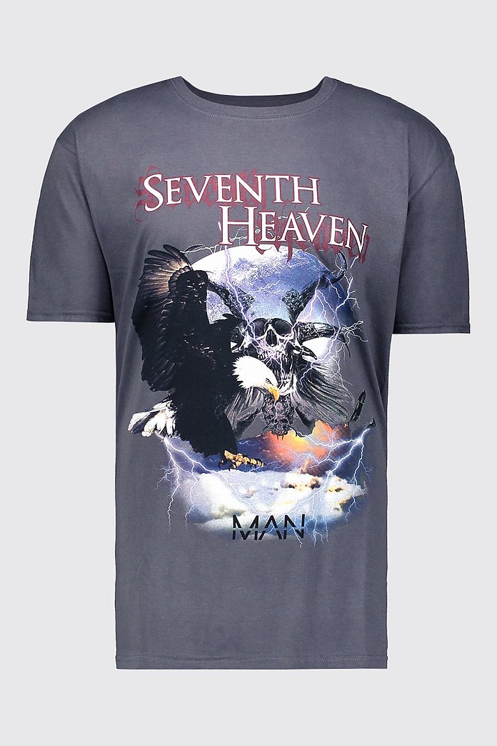 Loose Fit Seventh Heaven Design T Shirt Boohoo