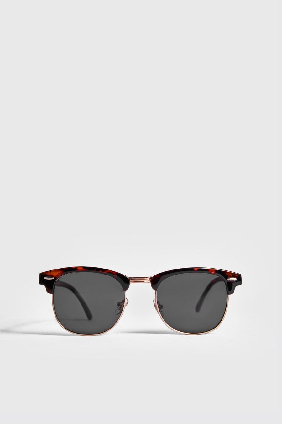 Brown Retro Sunglasses With Tortoise Frame image number 1