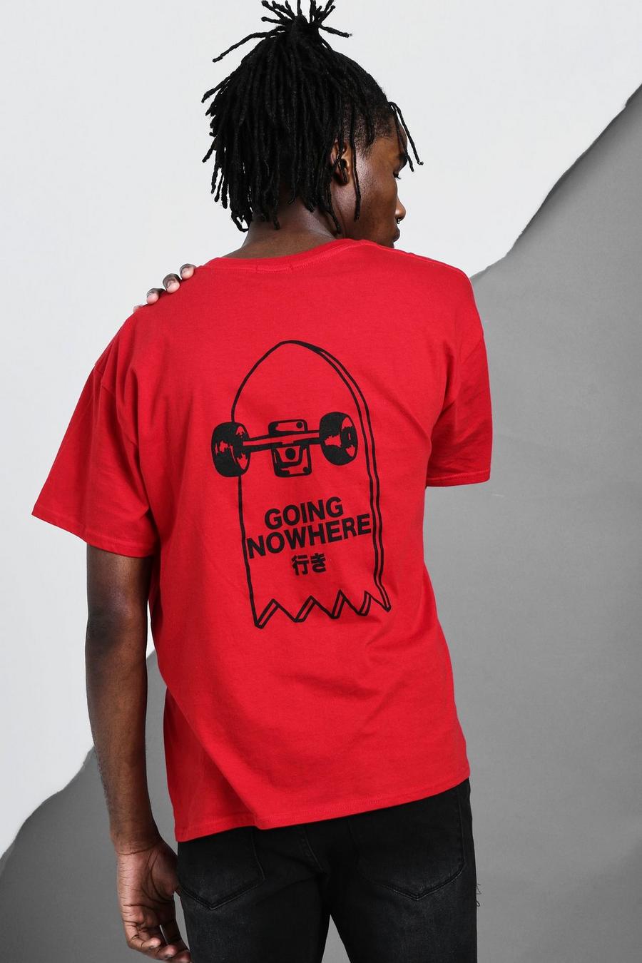 Camiseta ancha con estampado en espalda “Skate” image number 1