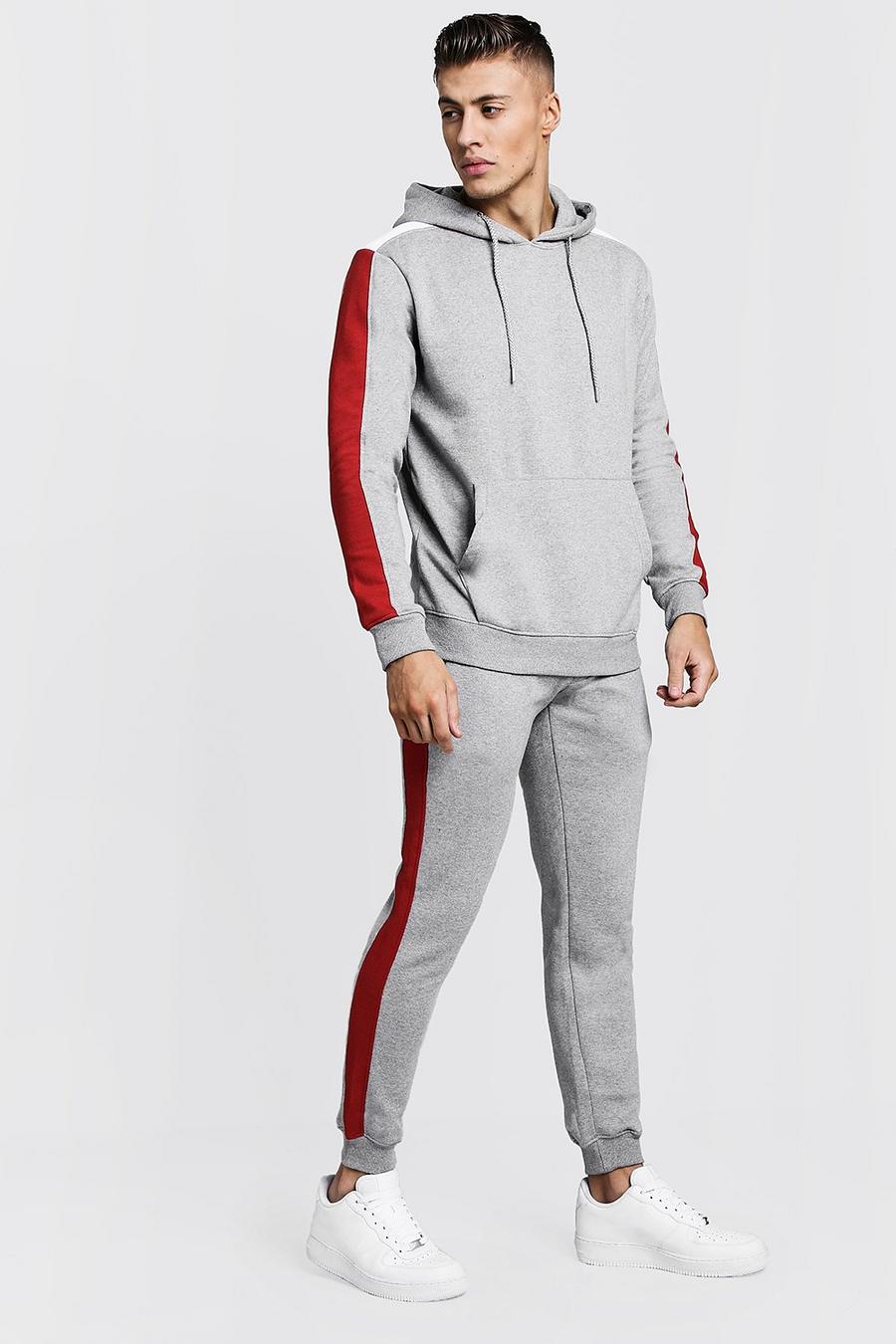 Hooded Tracksuit With Colour Block Sleeves image number 1