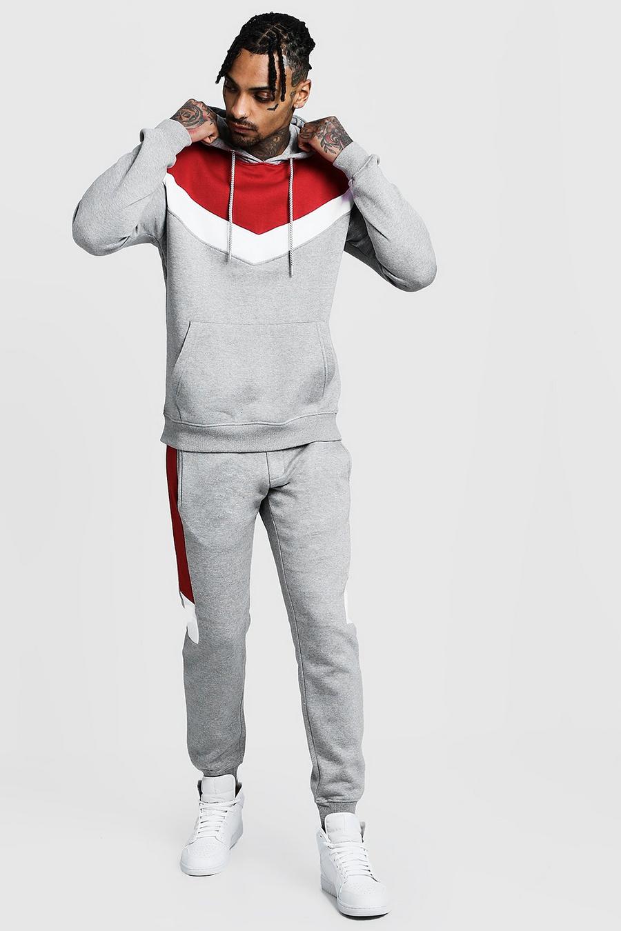 Colour Block Panel Hooded Tracksuit image number 1