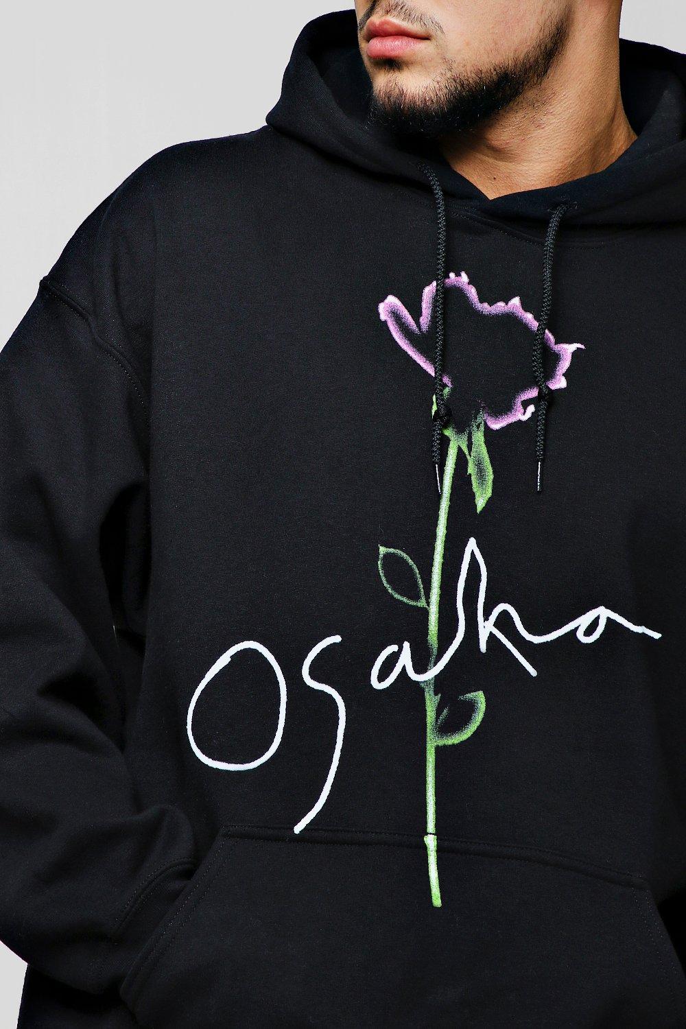 rose print hoodie