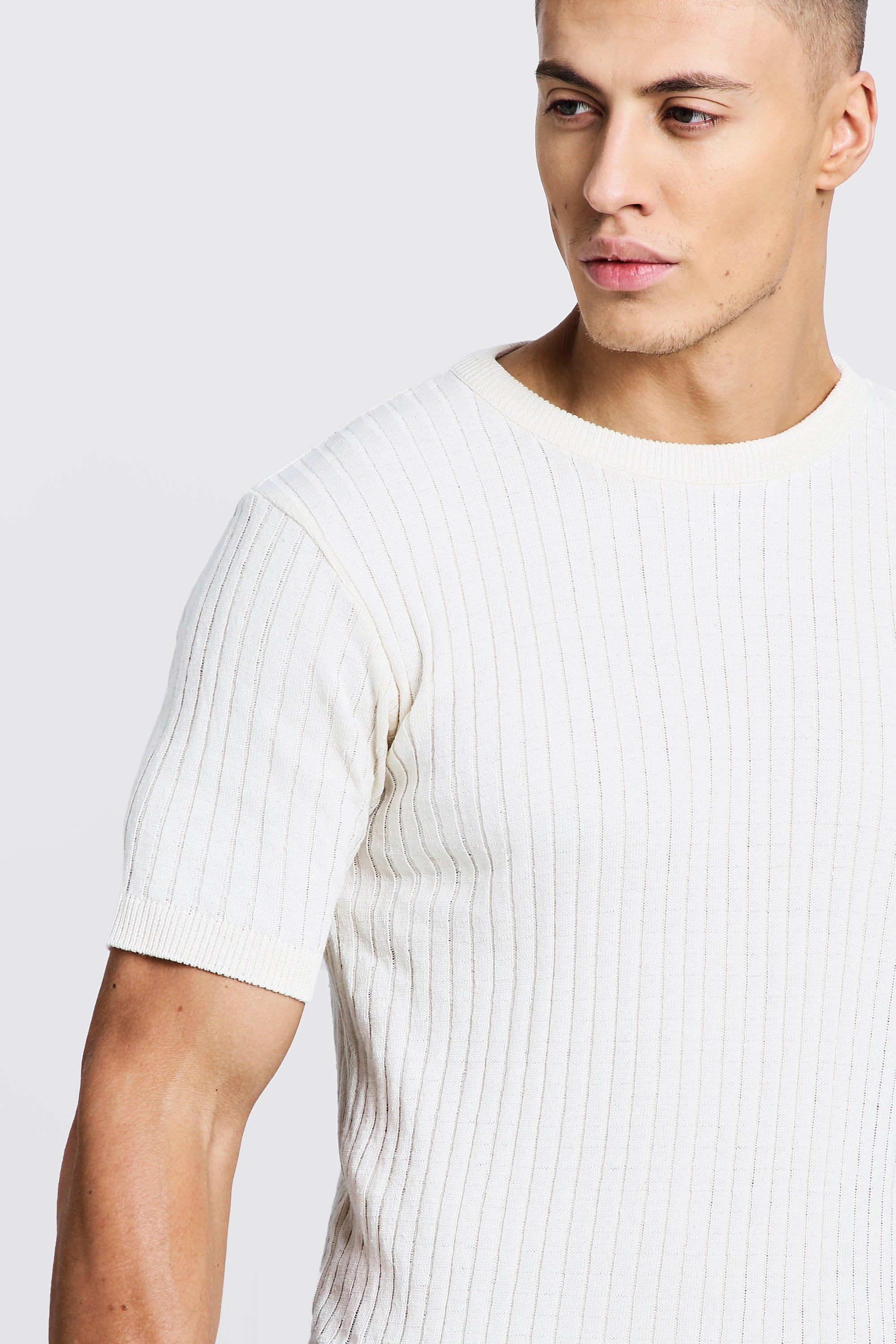 RIBBED KNIT T-SHIRT - White