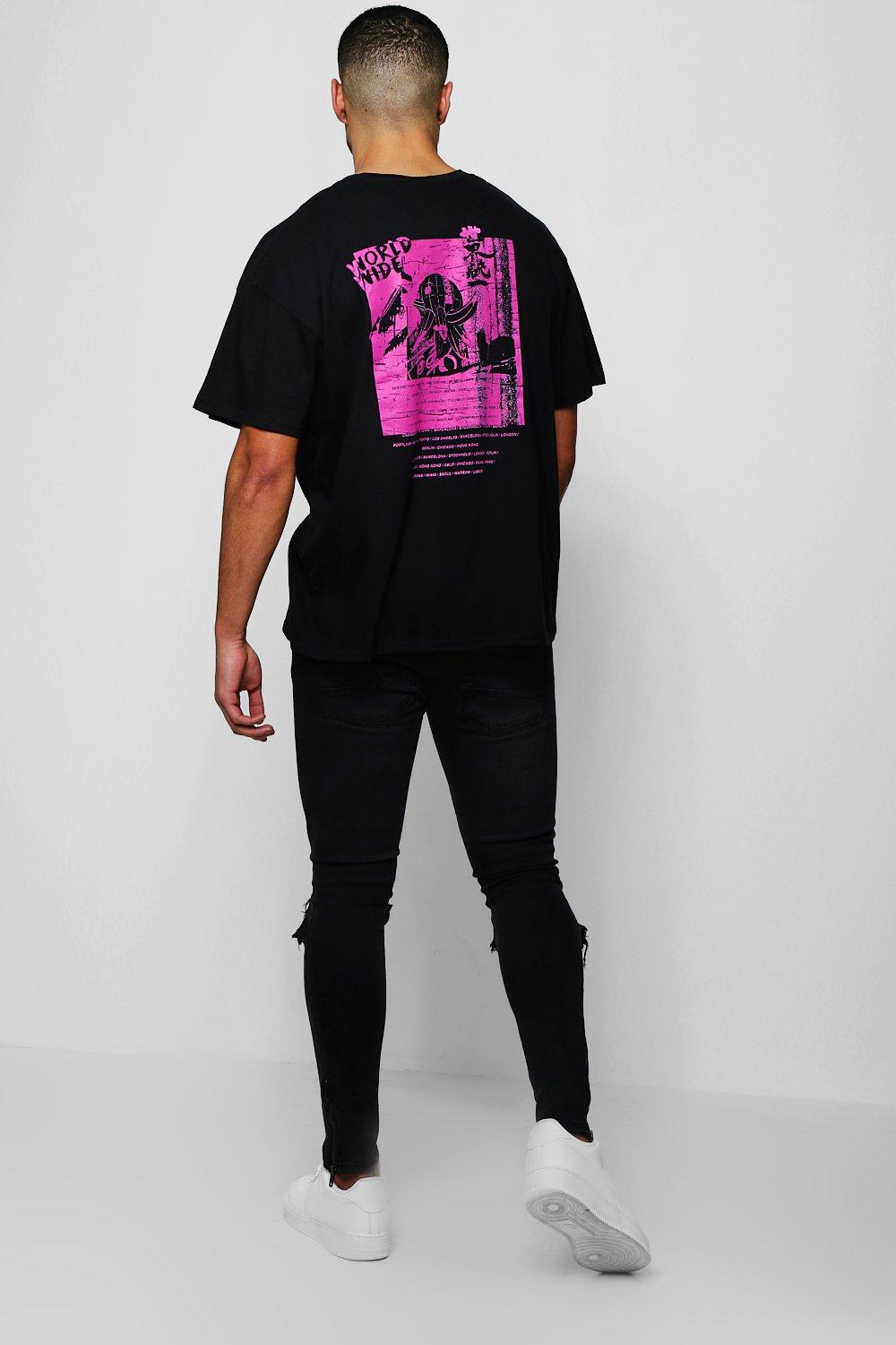 T shirt cheap rose fluo homme