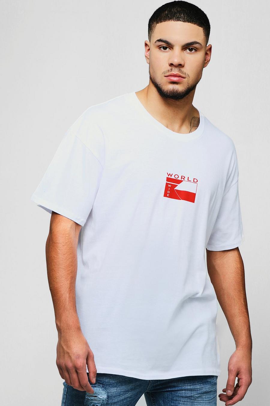 Locker geschnittenes T-Shirt mit „World Wide“-Slogan image number 1