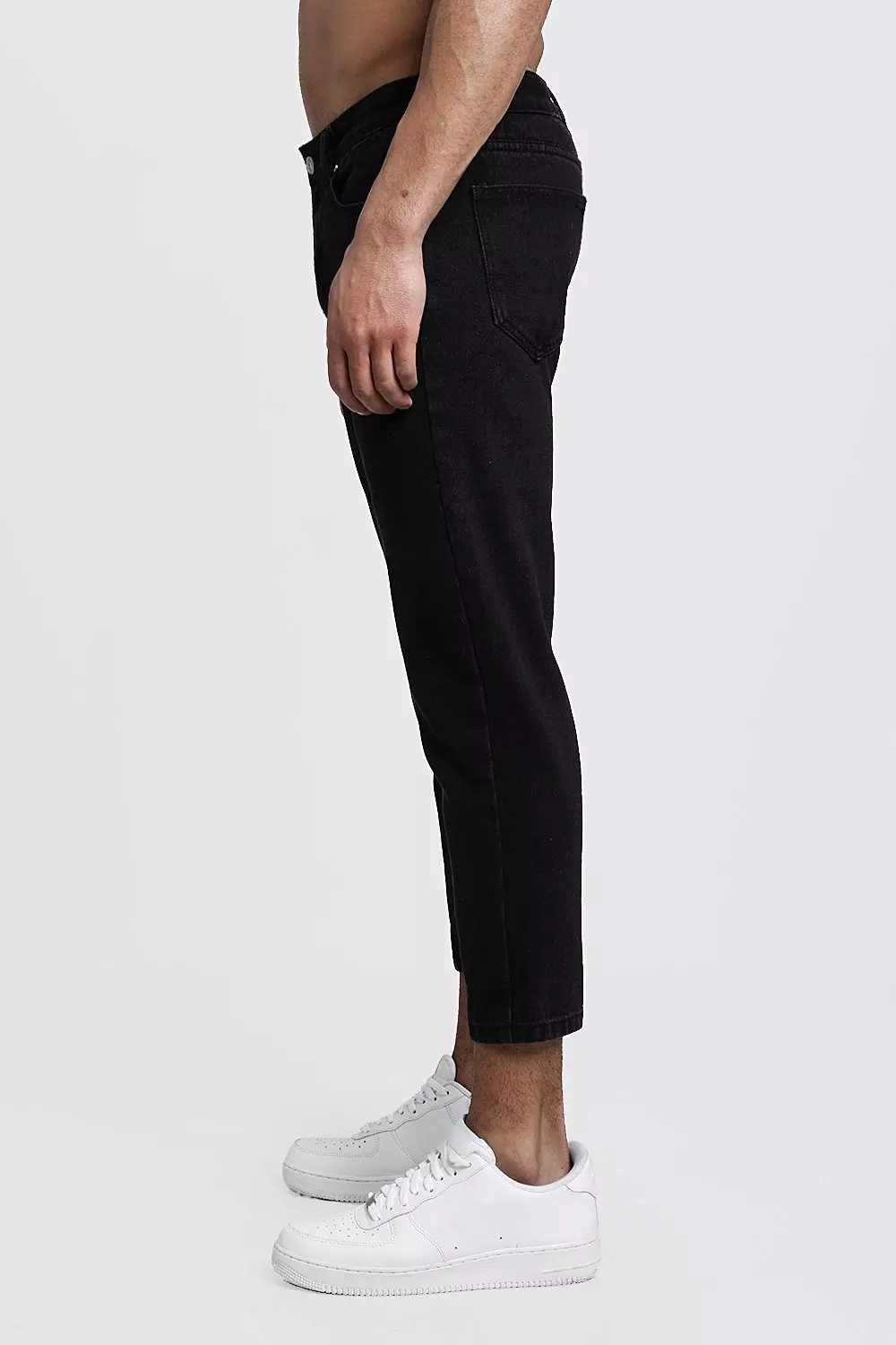 Mens cropped best sale black jeans