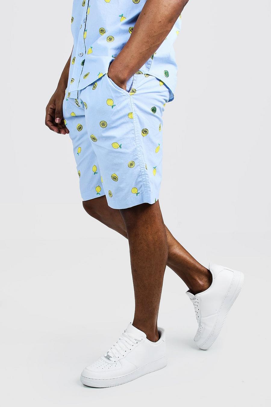 Pantalones cortos de algodón con estampado de limones image number 1