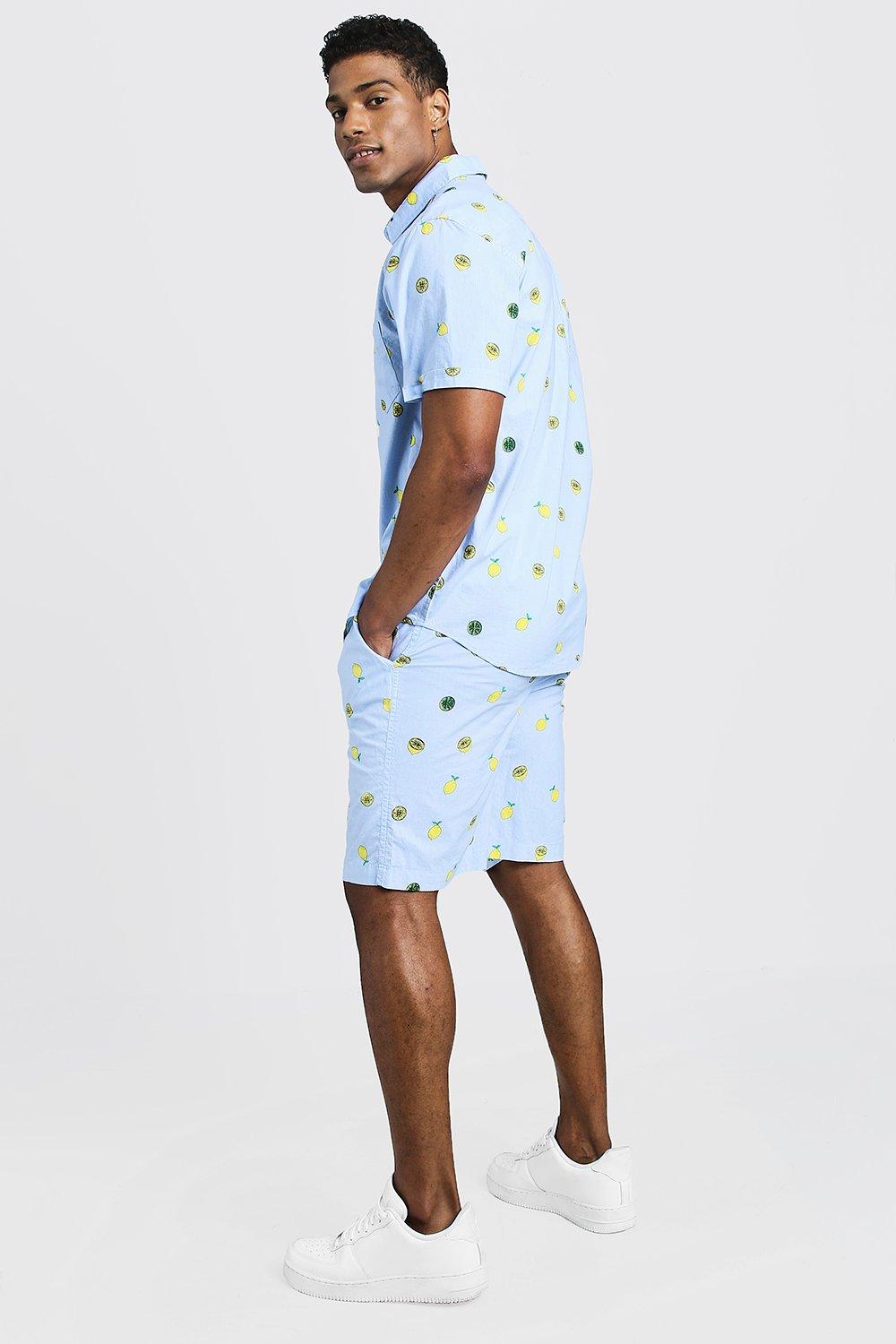 mens lemon short sleeve shirt