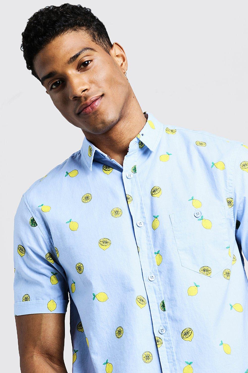 mens lemon short sleeve shirt