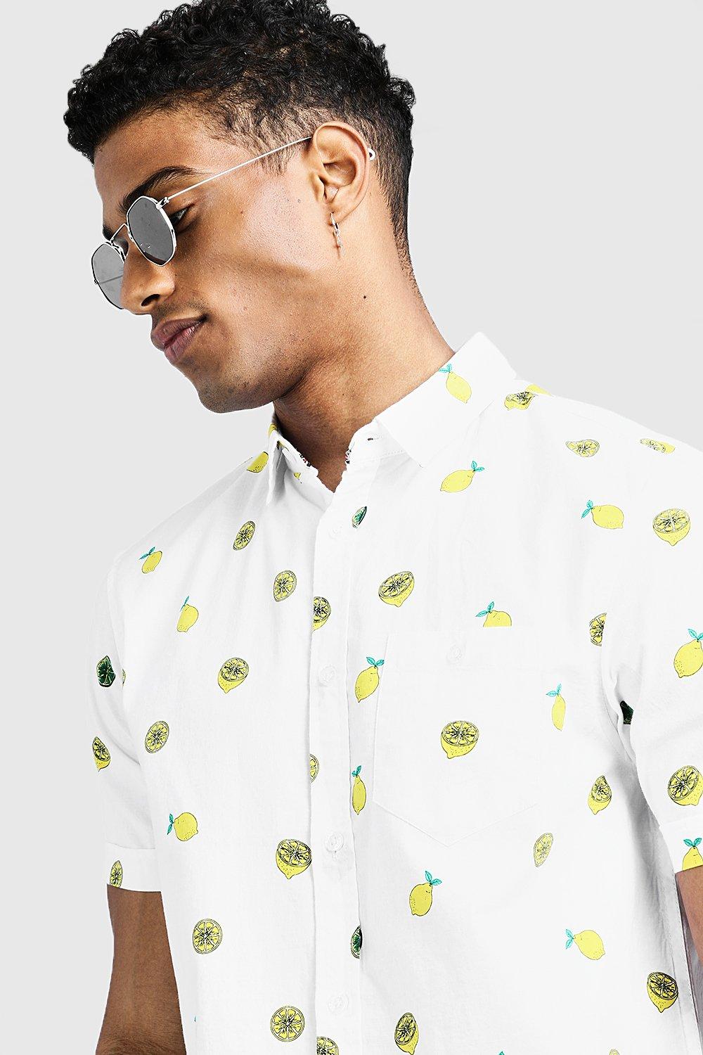 mens lemon print shirt